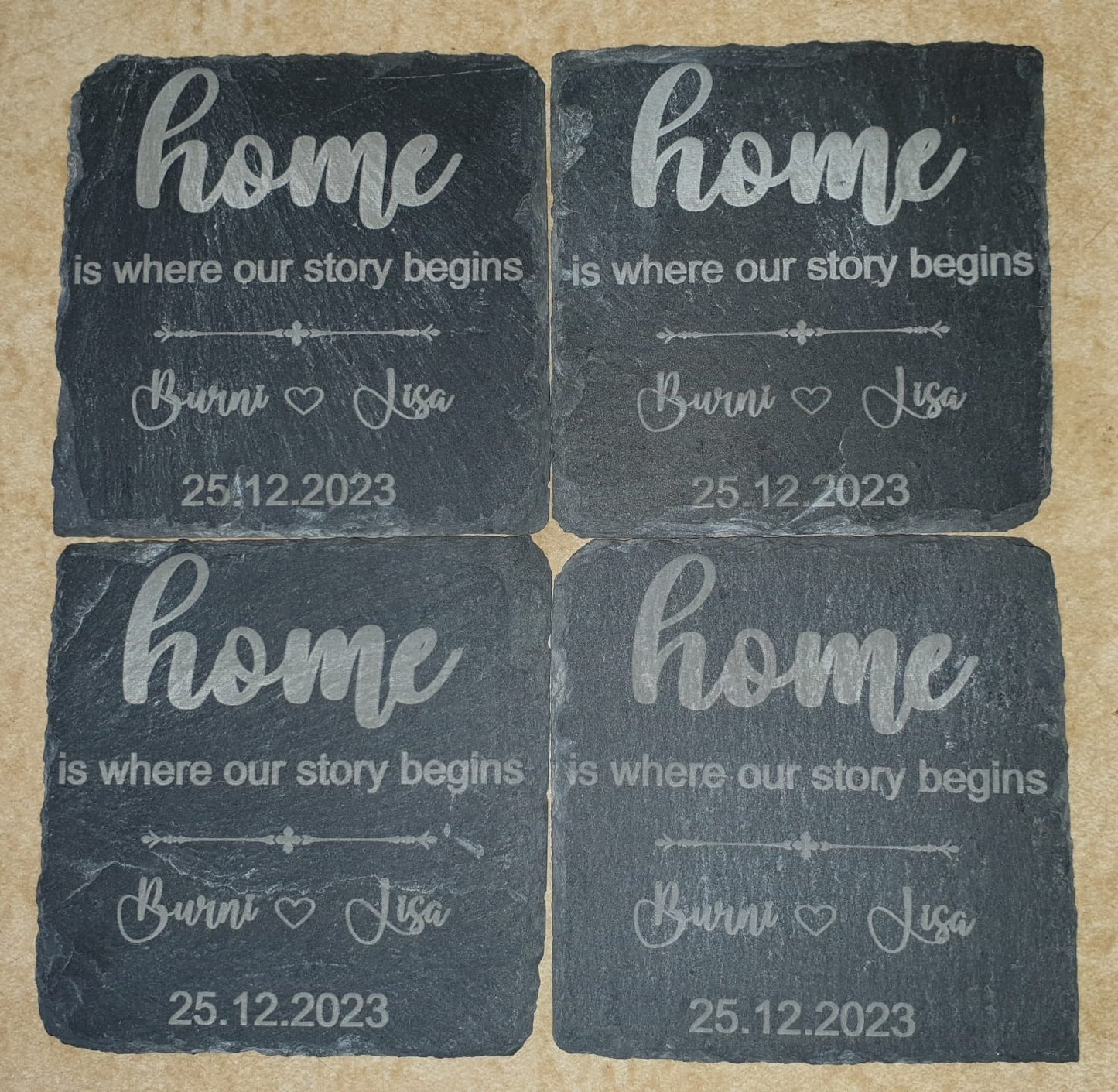 Personalized Slate Coaster Set